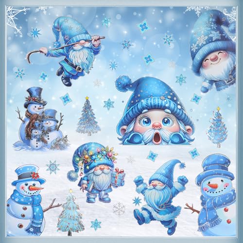 BBLIKE Weihnachtsdekoration Fensteraufkleber - 9PCS Blauer Wichtel Winter Fensteraufkleber Fensterdekorationen Selbstklebende Weihnachtsdekorationen Weihnachtsbaum Kinderzimmer Fensteraufkleber BBLIKE Weihnachtsdekoration Fensteraufkleber - 9PCS Blauer Wichtel Winter Fensteraufkleber Fensterdekorationen Selbstklebende Weihnachtsdekorationen Weihnachtsbaum Kinderzimmer Fensteraufkleber von BBLIKE