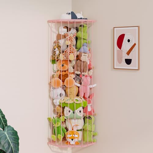 BBLlKE Stofftier-Aufbewahrungs-Zoo – Eck-Plüschtier-Organizer, längenverstellbar, Wandbehang, Stofftiernetzhalter für Kinderzimmer, Spielzimmer, Schlafzimmer, Kinderzimmer, Dekorregal, Rosa BBLlKE Stofftier-Aufbewahrungs-Zoo – Eck-Plüschtier-Organizer, längenverstellbar, Wandbehang, Stofftiernetzhalter für Kinderzimmer, Spielzimmer, Schlafzimmer, Kinderzimmer, Dekorregal, Rosa von BBLIKE