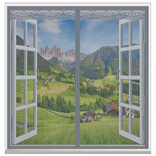 Fliegengitter für Fenster,100x110cm(W*H) Magnet Automatisch Verschließen Insektenschutz Fliegenvorhang Moskitonetz ohne Bohren Klebmontage,Zuverlässiger Schutz vor Mücken,Fliegen & Insekten, von BBMMCLL