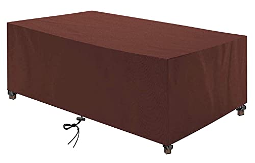 Gartenmöbel Abdeckung ,150x90x75cm(59.1x354x29.5in) ​Wasserdicht atmungsaktiv und UV-stabilisiert Winddicht Winterfest Staubdicht 420D Oxford Stoff Schutzhülle Gartentischabdeckung Braun von BBMMCLL