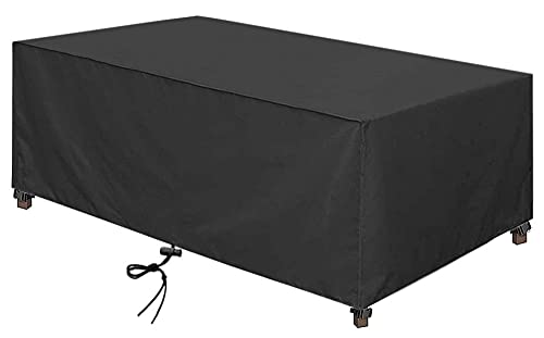 Gartenmöbel Abdeckung ,200x140x110cm(78.7x55.1x43.3in) ​Wasserdicht atmungsaktiv und UV-stabilisiert Winddicht Winterfest Staubdicht 420D Oxford Stoff Schutzhülle Gartentischabdeckung Schwarz von BBMMCLL