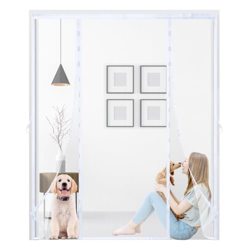 Magnet Fliegengitter Tür 160x220cm,Insektenschutz Doppeltür Fliegengitters,Magnetisch Automatisches Schließen Insektenschutz Balkontür,Kinderleichte Klebemontage Ohne Bohren,Weiß Magnet Fliegengitter Tür 160x220cm,Insektenschutz Doppeltür Fliegengitters,Magnetisch Automatisches Schließen Insektenschutz Balkontür,Kinderleichte Klebemontage Ohne Bohren,Weiß von BBMMCLL