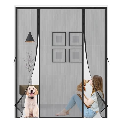 Magnet Fliegengitter Tür 185x235cm,Insektenschutz Doppeltür Fliegengitters,Magnetisch Automatisches Schließen Insektenschutz Balkontür,Kinderleichte Klebemontage Ohne Bohren,Schwarz Magnet Fliegengitter Tür 185x235cm,Insektenschutz Doppeltür Fliegengitters,Magnetisch Automatisches Schließen Insektenschutz Balkontür,Kinderleichte Klebemontage Ohne Bohren,Schwarz von BBMMCLL