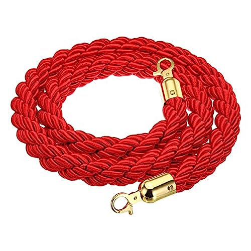 BBOSCH Rotes Absperrseil, Geflochtenes Hanfseil, Personenleitsystem Absperrung Absperrkordel Sicherheitsbarriere zur Massenkontrolle für Partyrestaurants(Size:4.9ft/1.5m,Color:Rot) von BBOSCH