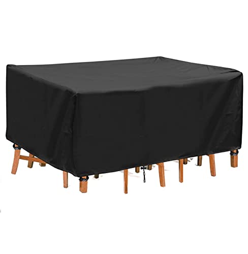 BBOVOBB Gartenmöbel Abdeckung,130x90x76 Abdeckung gartenmöbel Winterfest Wasserdicht, Winddicht, UV-Beständiges, Schwerlast 420D Oxford Gewebe Schutzhülle für Gartentisch Sitzgruppe, Rechteckig von BBOVOBB