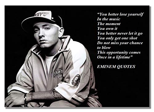 Eminem A3 ungerahmt American Rapper Musik Star Poster Inspirierendes Zitat Foto Bild von BBPosters