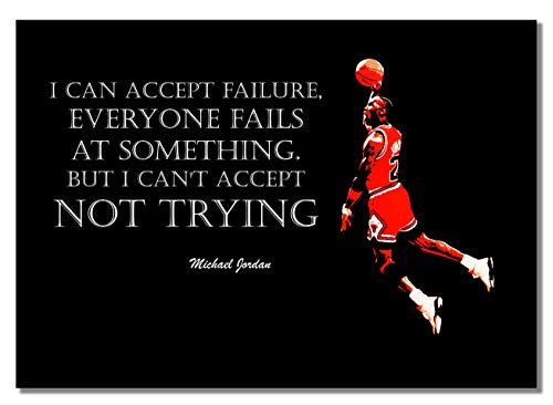 Inspirational Basketball Michael Jordan # 3 A2 ungerahmtes Poster "Train", harter Sportspieler Zitat schwarz und weiß von BBPosters