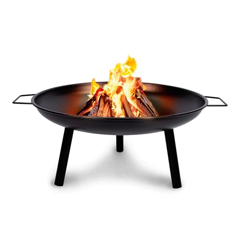 BBQ Collection Feuerschale Ø60 cm - Feuerkorb mit Griffen - Feuertonne für den Garten - Terrassenofen für Brennholz - Geeignet für Lagerfeuer - Gartenkamin - Kohlenstoffstahl von BBQ Collection