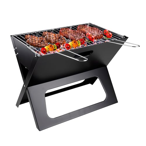 BBQ Collection Tischgrill Holzkohle - Camping-Grill - Faltbarer und tragbarer Barbecue - Barbecue mit separater Feuerschale und Grillrost - 46 x 36,5 x 28 cm von BBQ Collection