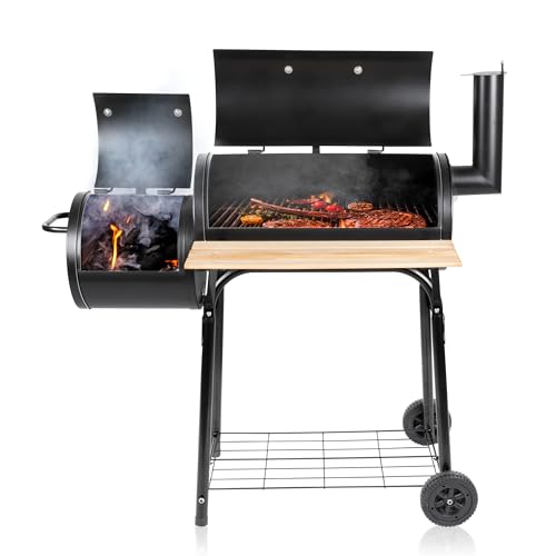 BBQ Collection 2-in-1 Smoker BBQ - Holzkohlegrill - Gartenküche Barbecue - Grill- und Räuchergrills - 104 x 58 x 114 cm von BBQ Collection