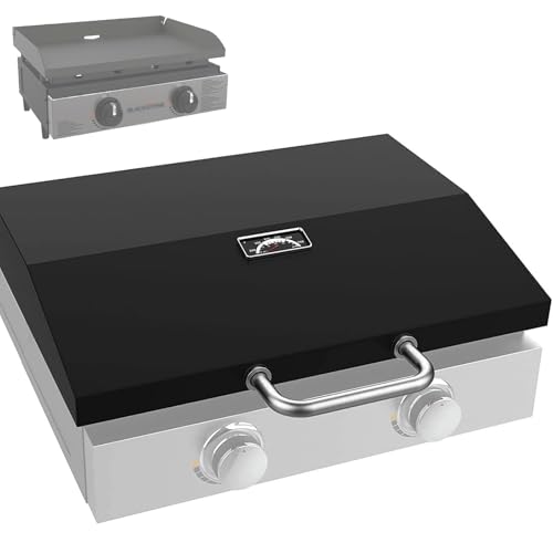 Verbesserter Scharnierdeckel für Blackstone 1666 Omnivore Original Tisch-Grillplatte (Modell 2024), Grillabdeckung mit Thermometer für Blackstone 1666 1813 2203 2271 2020 2205 55,9 cm Grillkoffer von BBQ Future