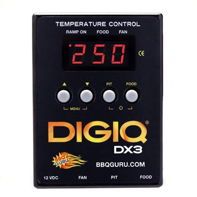 DigiQ DX3 BBQ Temperaturregler, Digitales Fleischthermometer mit Universaladapter Big Green Egg und Weber von BBQ Guru