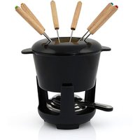 Bbq-toro - 13-teiliges Gusseisen Fondue Set für 6 Personen 1 l emailliert schwarz von BBQ-TORO