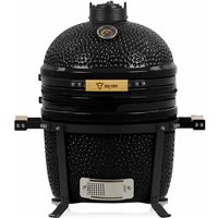 Bbq-toro - Kamado Grill Holzkohlegrill ø 39 cm 'shiro' mit Thermometer und Holzgriffen, Schwarz Bbq-toro - Kamado Grill Holzkohlegrill ø 39 cm 'shiro' mit Thermometer und Holzgriffen, Schwarz von BBQ-TORO