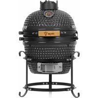 Kamado Grill Holzkohlegrill ø 32 cm haiiro mit Grillrost und Thermometer, Grau - Bbq-toro von BBQ-TORO