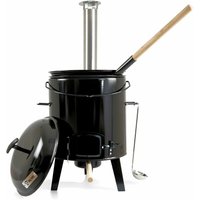 Emaillierte Gulaschkanone mit Deckel, Kessel 17L und Pfanne - Bbq-toro von BBQ-TORO