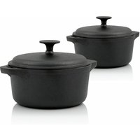 Gusseisen Cocotte Set 2,7 Liter und 4 Liter rund Bräter mit Deckel - Bbq-toro von BBQ-TORO