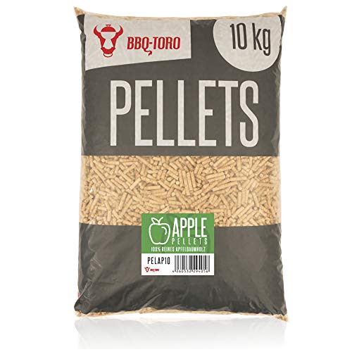 BBQ-Toro Apple Pellets aus 100% Apfelbaumholz (10 kg) | Apfelpellets für Grill, Smoker, Pellet-Pizzaofen und Heizungsanlagen | Grillpellets von BBQ-Toro