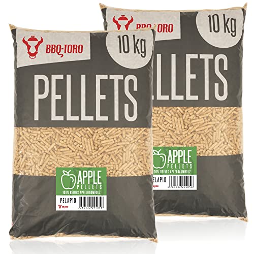 BBQ-Toro Apple Pellets aus 100% Apfelbaumholz (20 kg) | Apfelpellets für Grill, Smoker, Pellet-Pizzaofen und Heizungsanlagen | Grillpellets von BBQ-Toro