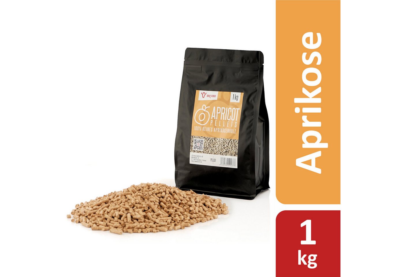 BBQ-Toro Aromabox Apricot Pellets aus 100% Aprikosenholz, 1 kg, Ofenholz für Grill von BBQ-Toro