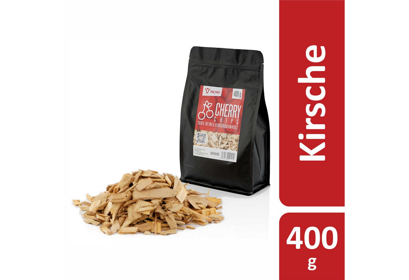BBQ-Toro Aromabox Kirsche Räucherchips 400 g, Smokerchips für Gasgrill, Smoker (1-tlg) Lange Brenndauer von BBQ-Toro
