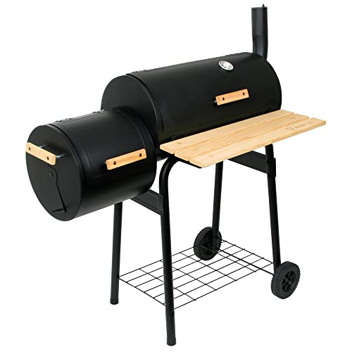 BBQ-Toro BBQ Smoker Grill, Holzkohle mit Feuerbox, Kombination, Grillwagen Holzkohlegrill, Barbecue Grill mit Smoker von BBQ-Toro