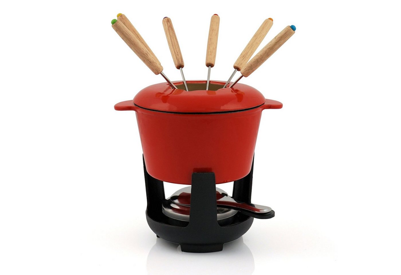 BBQ-Toro Fonduetopf 13-teiliges Gusseisen Fondue Set für 6 Personen, 1 L, emailliert, Gusseisen (Set, 13-tlg) von BBQ-Toro