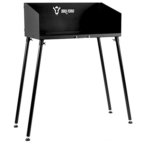 BBQ-Toro Dutch Oven Tisch | 75 x 40 cm | Schwarz | Stahltisch für Bräter und Grillzubehör | Grilltisch mit Einstellbaren Füßen | Feuertisch und Untergestell von BBQ-Toro