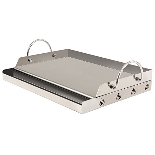 BBQ-Toro Edelstahl Grillplatte | 64 x 40,5 cm | BBQ Plancha passend für Weber Grill | rechteckig, universal | Grillblech für Holzkohle und Gas von BBQ-Toro
