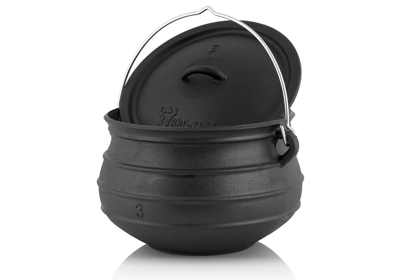 BBQ-Toro Grilltopf Potjie #3, für 8 - 14 Personen, 8 Liter, ohne Füße Kochtopf, Gusseisen von BBQ-Toro