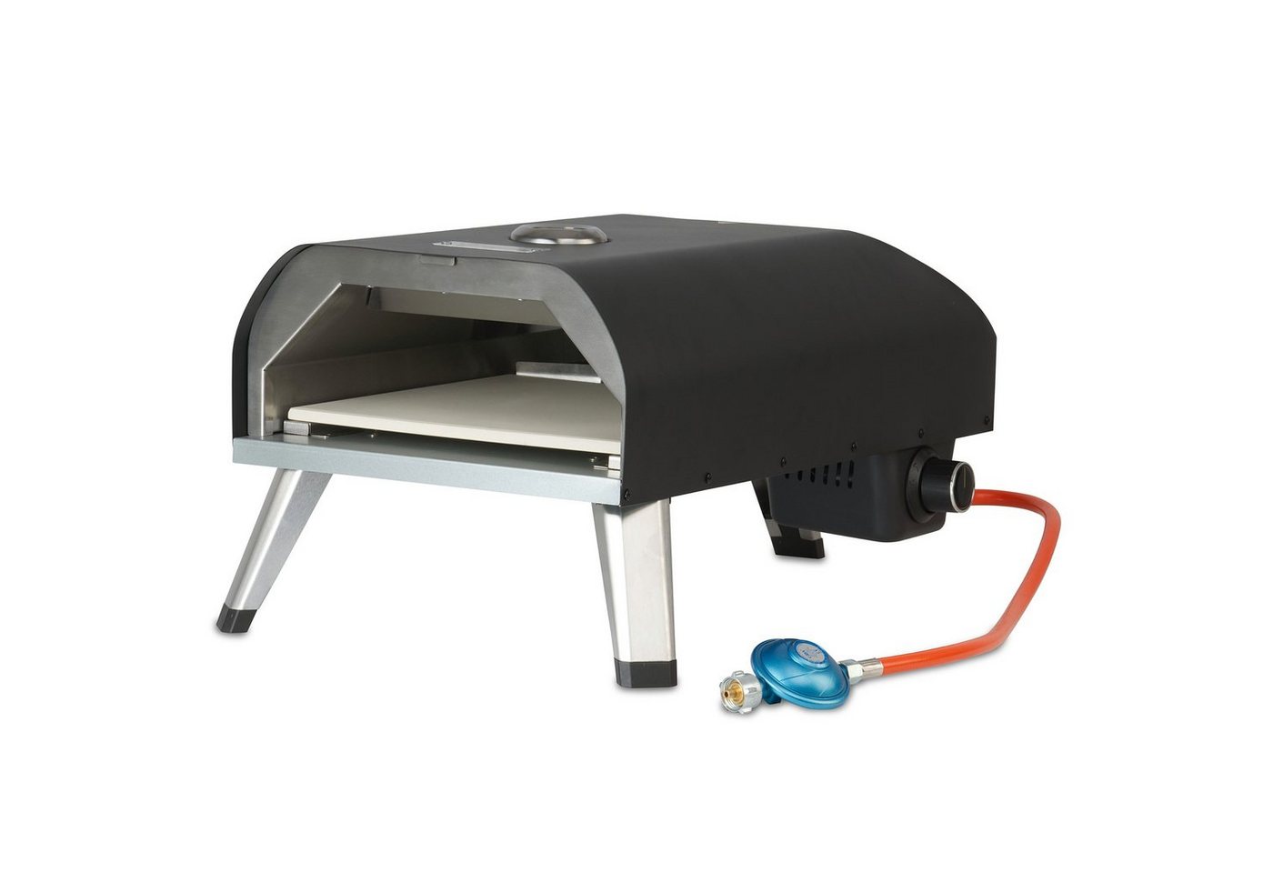 BBQ-Toro Gas-Pizzaofen Gas Pizzaofen mit Thermometer, mobiler Pizza Ofen, 4 kW mit Pizzastein, Pizzaofen inkl. Pizzastein von BBQ-Toro