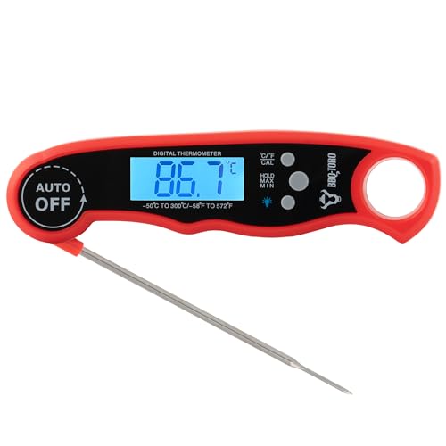 BBQ-Toro Grillthermometer mit LCD Display | Bratenthermometer digital -50 °C bis 300 °C | Fleischthermometer kabellos Kerntemperaturmesser Küchenthermometer Steak Thermometer kochen Backthermometer von BBQ-Toro