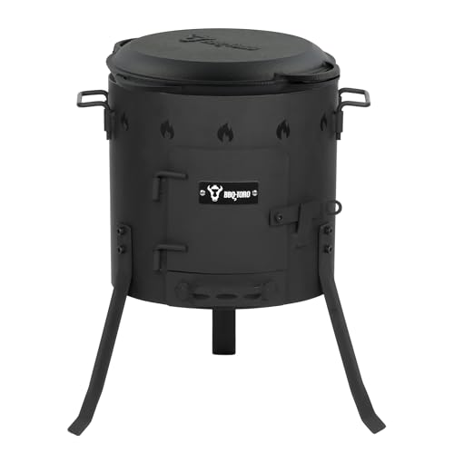 BBQ-Toro Gusseisen Kazan mit Kazan Ofen Ø 35 cm | 6,9 L Gusstopf mit Deckel, Gusseisentopf | Gulaschkessel, Feuerkessel, Outdoor Ofen | Feuer-Ofen, Eintopfofen, Feuerstelle, Außenküche, Utschak BBQ-Toro Gusseisen Kazan mit Kazan Ofen Ø 35 cm | 6,9 L Gusstopf mit Deckel, Gusseisentopf | Gulaschkessel, Feuerkessel, Outdoor Ofen | Feuer-Ofen, Eintopfofen, Feuerstelle, Außenküche, Utschak von BBQ-Toro