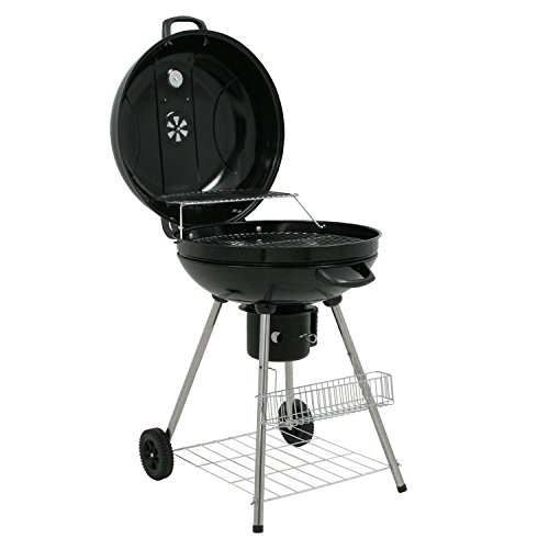 BBQ-Toro Kugelgrill Ø 57 cm | BBQ Kugelgrill Holzkohle, Barbecue Kugelgrill mit Thermometer, Grill Holzkohle rund, Holzkohlegrill mit Deckel (Deckel montiert) von BBQ-Toro