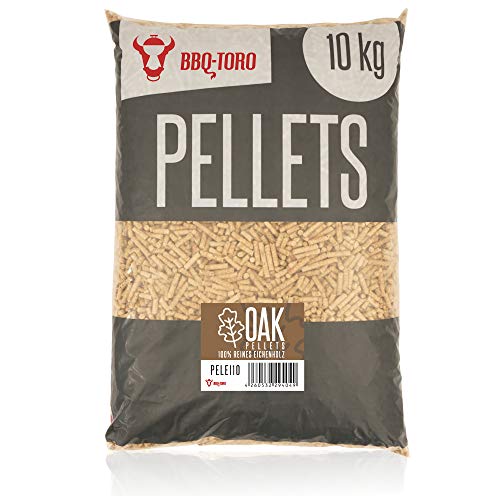 BBQ-Toro Oak Pellets aus 100% Eichenholz (10 kg) | Eichenpellets für Grill, Smoker, Pellet-Pizzaofen und Heizungsanlagen | Grillpellets von BBQ-Toro