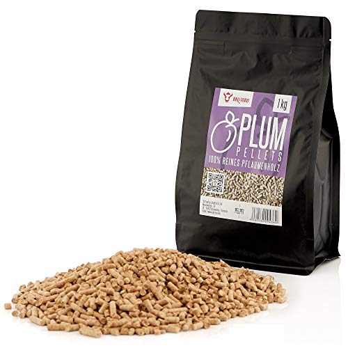 BBQ-Toro Plum Pellets aus 100% Pflaumenholz (1 kg) | Pflaumenpellets für Grill, Smoker, Pellet-Pizzaofen und Heizungsanlagen | Grillpellets von BBQ-Toro