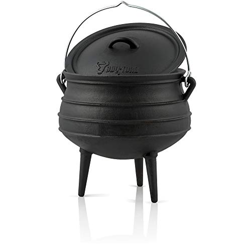 BBQ-Toro Potjie l Gusseisen Hexenkessel (Potjie #1 (ca. 3 Liter), mit Füße) Guss Kochtopf l Südafrikanischer Dutch Oven von BBQ-Toro