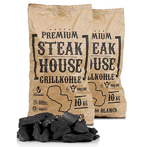 BBQ-Toro Premium Steak House Grillkohle | 20 kg | Querbracho Blanco Kohle | Holzkohle in Restaurant Qualität | Steakhousekohle von BBQ-Toro