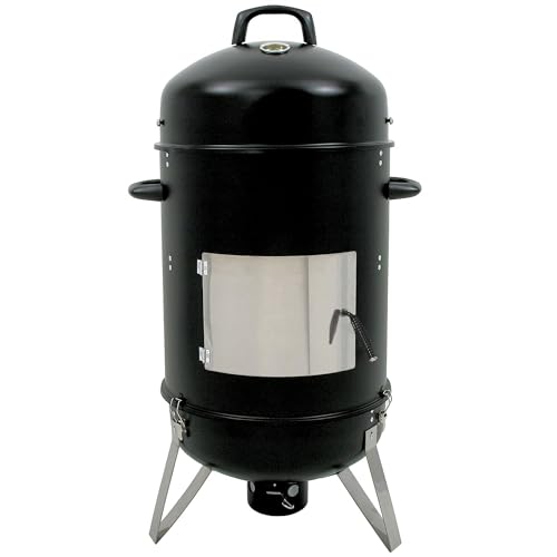 BBQ-Toro Räuchertonne Hickory Ø 46 cm | Grilltonne, Räucherofen Holz, Smokertonne, 4in1 Grillfass, Räuchergrill, Watersmoker | Smoker Grill, Holzkohlegrill mit Deckel, Kohlegrill von BBQ-Toro