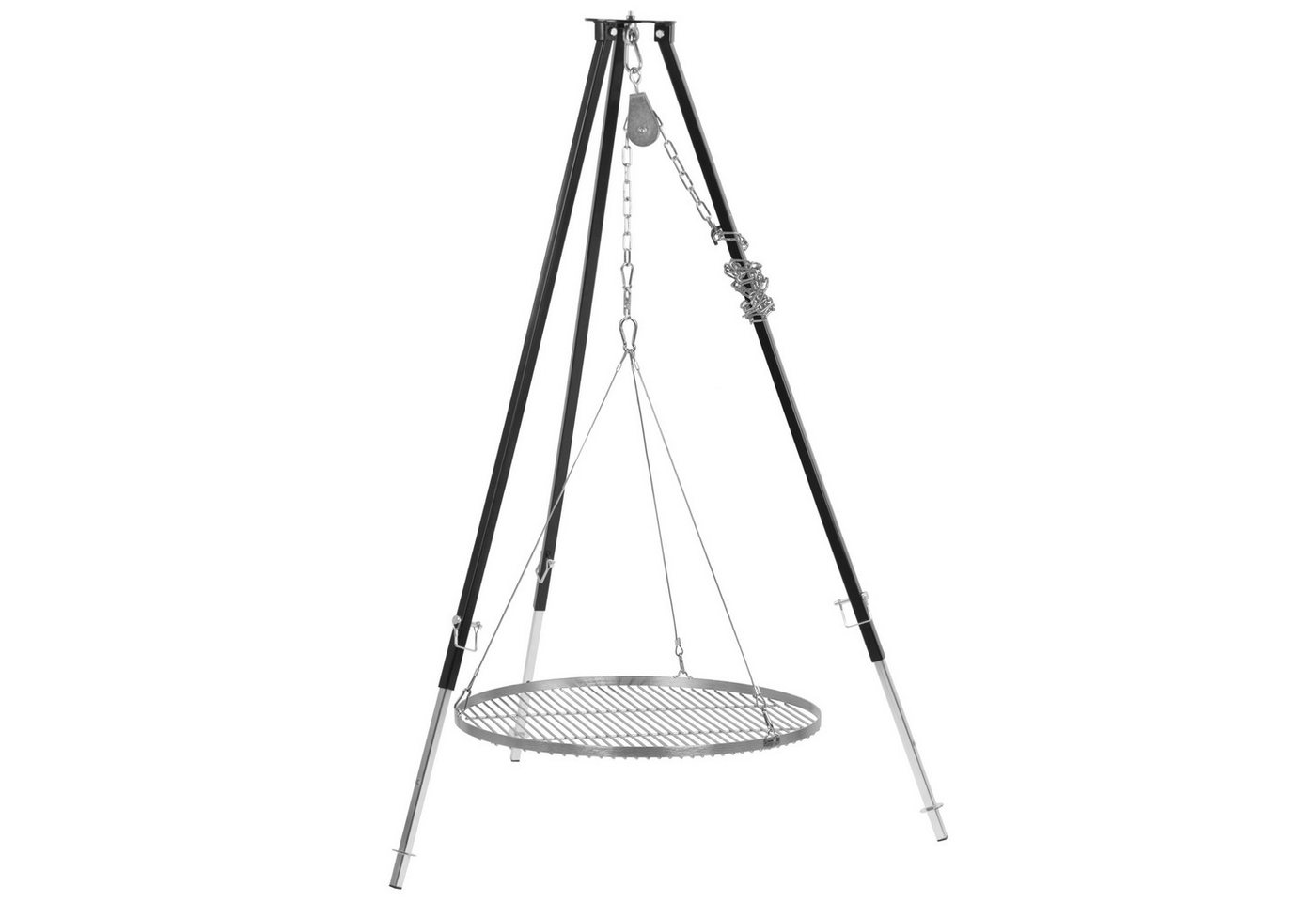 BBQ-Toro Schwenkgrill Dreibein Grill mit Ø 70 cm Grillrost, 110 - 175 cm, Schwarz, Dreibein BBQ-Toro Schwenkgrill Dreibein Grill mit Ø 70 cm Grillrost, 110 - 175 cm, Schwarz, Dreibein von BBQ-Toro