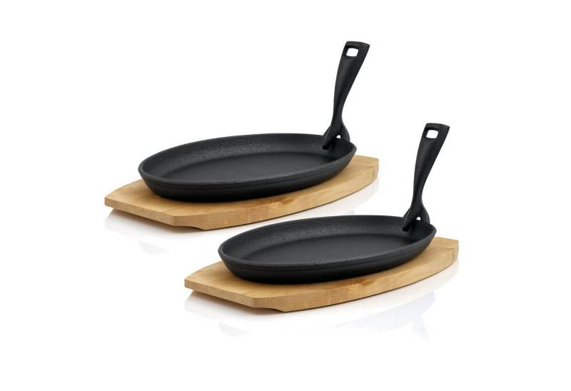 BBQ-Toro Servierpfanne 2er Gusseisen Servierpfännchen-Set, 27 x 18 cm, blank, Gusseisen von BBQ-Toro