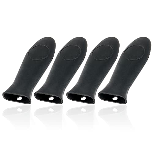 BBQ-Toro Silikon Griff für Pfannen (4 Stück) | 14,5 x 5 cm - schwarz | hitzebeständig | Pfannengriff Hitzeschutz, Silikongriffe für Pfannen, Silikon Griffschutz, Pfannen Halterung von BBQ-Toro