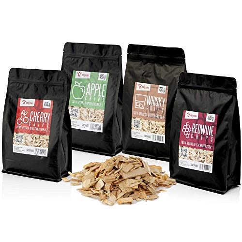 BBQ-Toro Smoker Chips Set | 4 Sorten Räucherchips à 400 gr | rauchintensive Smokerchips aus 100% Holz | Grillchips für Gasgrill, Smoker, BBQ von BBQ-Toro