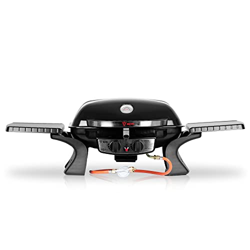 BBQ-Toro Tragbarer Tisch Gasgrill 2 Brenner | 109 x 55 x 36 cm | Tischgrill mit Piezo-Zündung und Seitenablagen | kompakter Tischgasgrill für Balkon, Garten, Reisen | BBQ Gasgrill Camping und Outdoor von BBQ-Toro