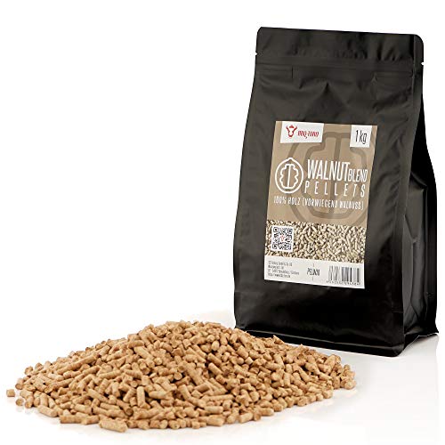 BBQ-Toro Walnut Blend Pellets aus 100% Holz (vorwiegend Walnuss) (1 kg) | Walnusspellets für Grill, Smoker, Pellet-Pizzaofen und Heizungsanlagen | Grillpellets von BBQ-Toro