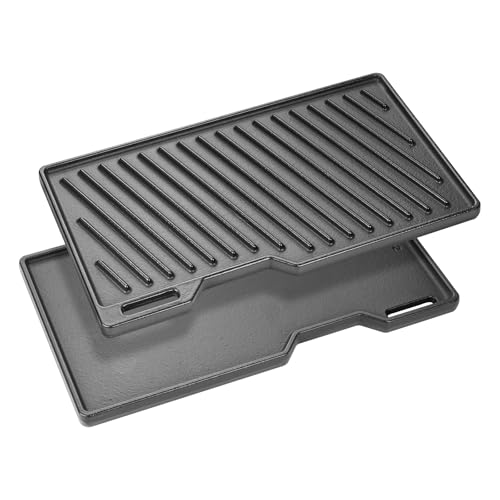 41,5 x 23,5cm Gusseisen Grillplatte für alle Burnhard Fred Serie Gasgrill, Plancha Zubehör für Rösle Artiso G2, Taino, Wendeplatte Gusseisen für Burnhard Fred,Fred JR, Big Fred, Black 4 6 Serie von BBQ-Yummy