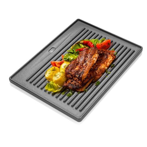 41.5CM X 31CM Gusseisen Grillplatte für Taino Pro 4 und 6 Series Gasgrill, Universal Wendeplatte Gusseisen Pizzaplatte Gasgrill-Zubehör, Grillplatte Zubehör für Burnhard Fred Serie 41.5CM X 31CM Gusseisen Grillplatte für Taino Pro 4 und 6 Series Gasgrill, Universal Wendeplatte Gusseisen Pizzaplatte Gasgrill-Zubehör, Grillplatte Zubehör für Burnhard Fred Serie von BBQ-Yummy