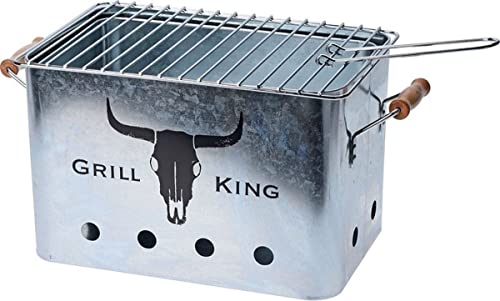 AiO-S - OK BBQ Grill King Holzkohlegrill to Go Campinggrill verzinkt 30 x 20 x 20 cm mit Griff von BBQFANS