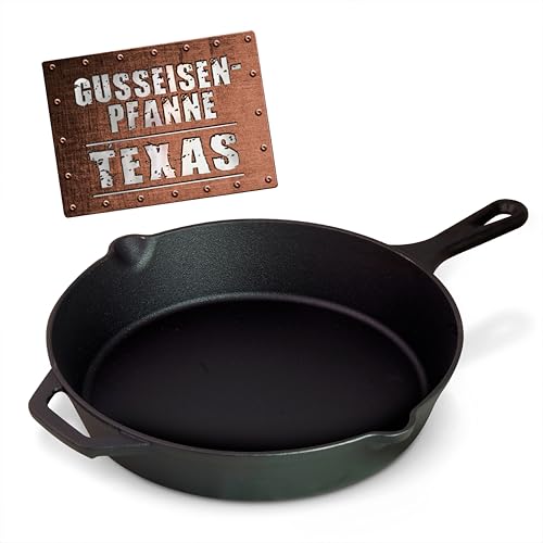 BBQBOSS Gusseisenpfanne 24cm [2,1 Liter] Eisenpfanne – cast iron pan – frying pan – Induktion – Gußpfanne – für Gasgrill - für Kohlegrill von BBQBOSS