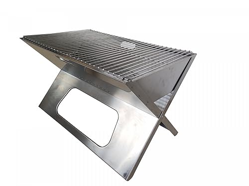 BBQNovation XXL tragbarer Klappgrill/Picknickgrill/zusammenklappbar aus Edelstahl mit passender Tragetasche, für mindestens 8-10 Personen geeignet von BBQNovation